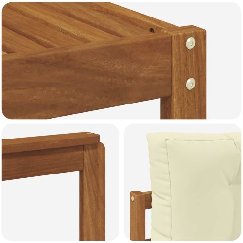 Комплект дивани за открито 5 pcs Натурален и Крема