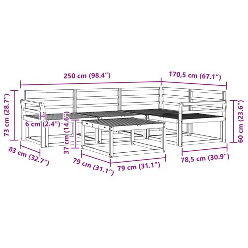 Комплект дивани за открито 5 pcs Естествен