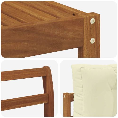 Комплект дивани за открито 5 pcs Натурален и Крема