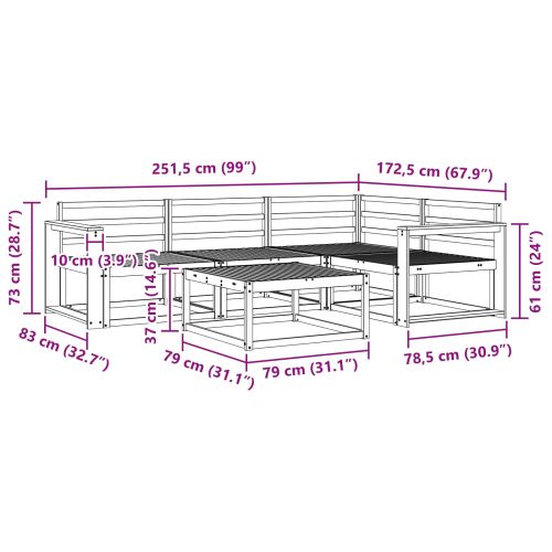 Комплект дивани за открито 5 pcs Естествен