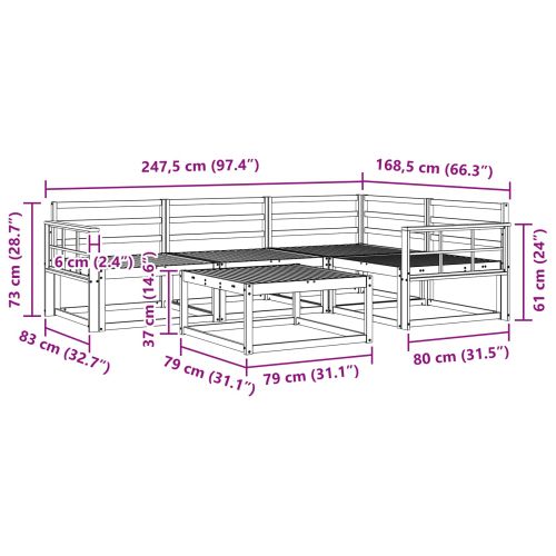 Комплект дивани за открито 5 pcs Естествен