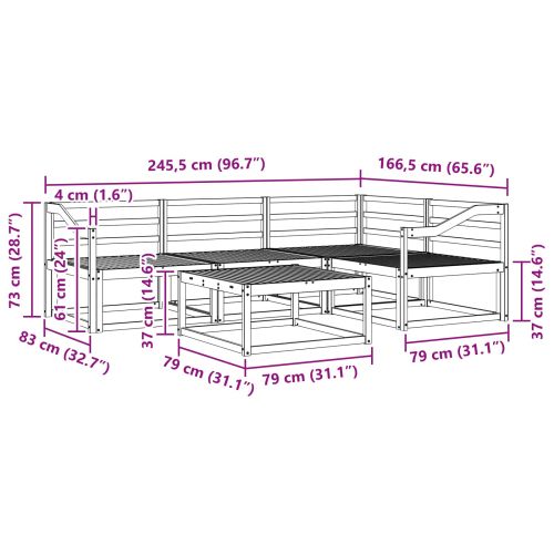 Комплект дивани за открито 5 pcs Естествен