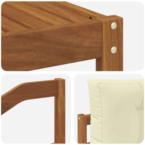 Комплект дивани за открито 5 pcs Натурален и Крема