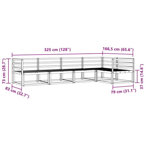 Комплект дивани за открито 5 pcs Натурално