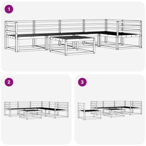 Комплект дивани за открито 6 pcs Натурално