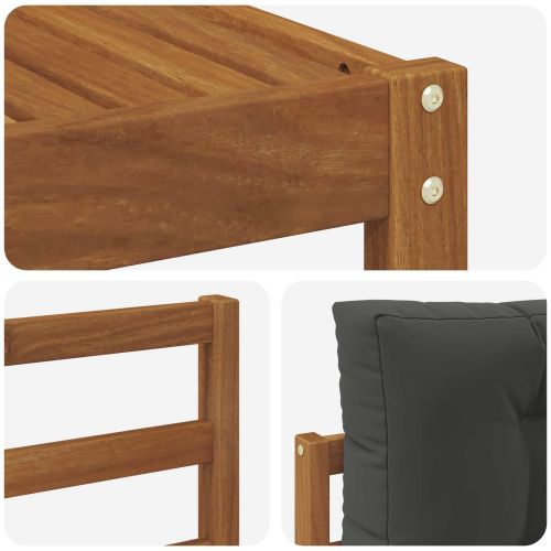 Комплект дивани за открито 6 pcs Натурален и Антрацит