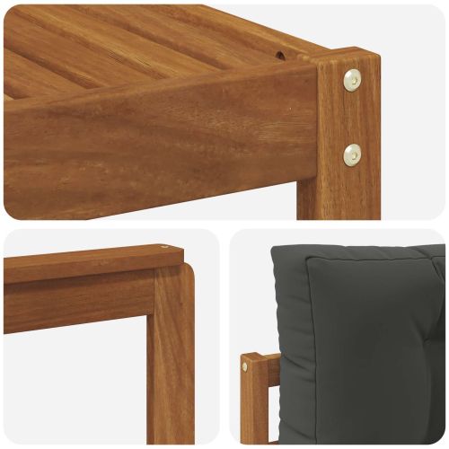 Комплект дивани за открито 6 pcs Натурален и Антрацит