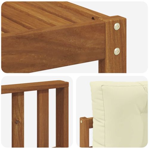 Комплект дивани за открито 6 pcs Натурален и Крема