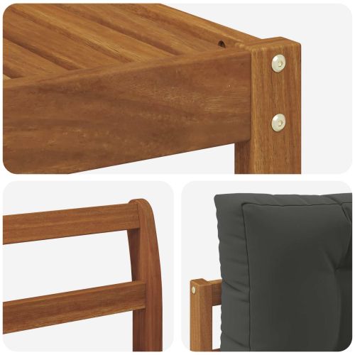 Комплект дивани за открито 6 pcs Натурален и Антрацит