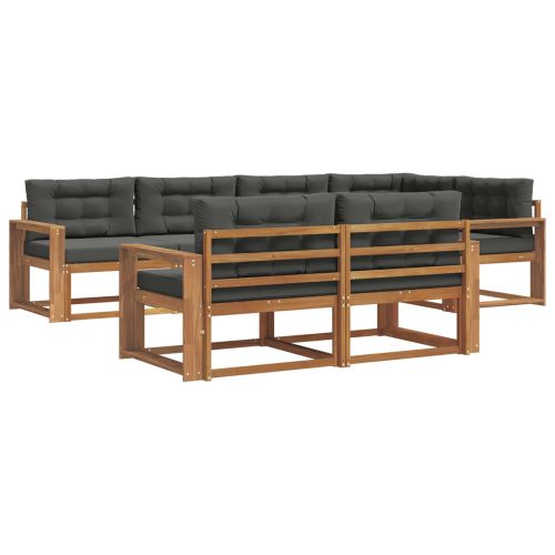 Комплект дивани за открито 7 pcs Натурален и Антрацит