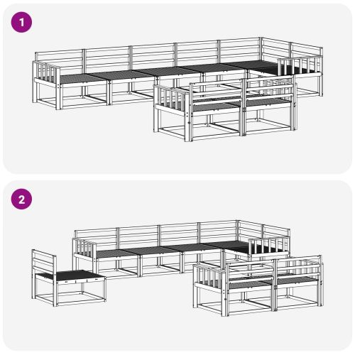 Комплект дивани за открито 8 pcs Естествен