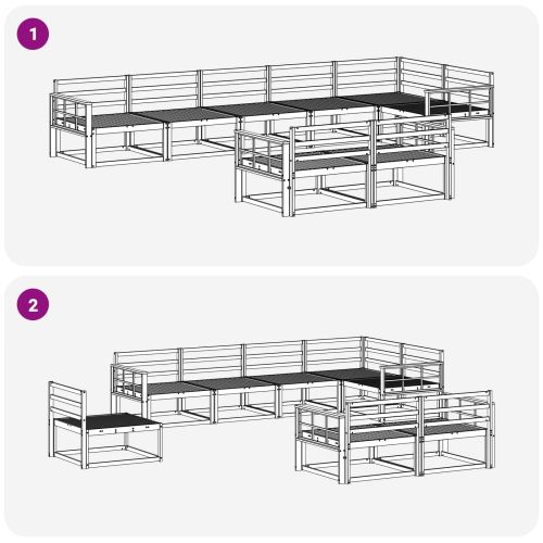 Комплект дивани за открито 8 pcs Естествен