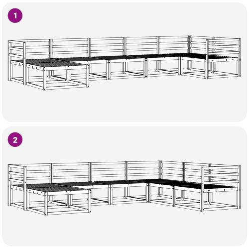 Комплект дивани за открито 7 pcs Естествен