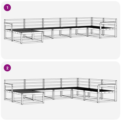 Комплект дивани за открито 7 pcs Естествен