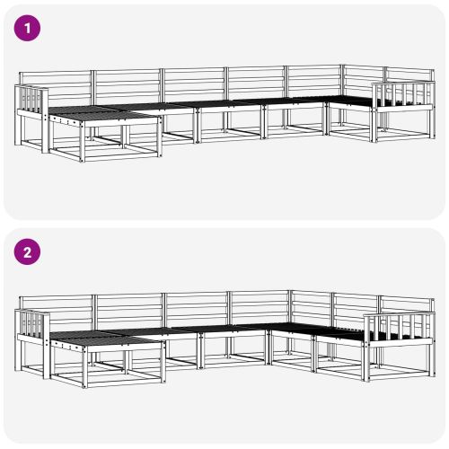 Комплект дивани за открито 7 pcs Естествен