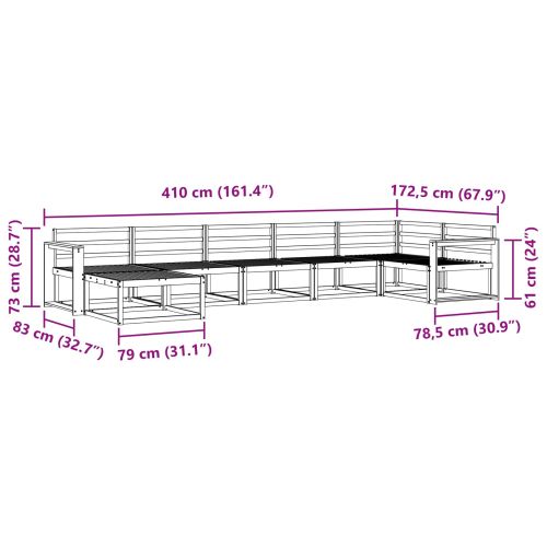 Комплект дивани за открито 7 pcs Естествен
