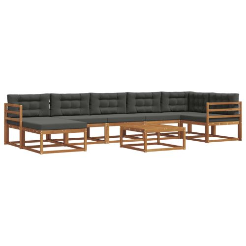 Комплект дивани за открито 8 pcs Натурален и Антрацит