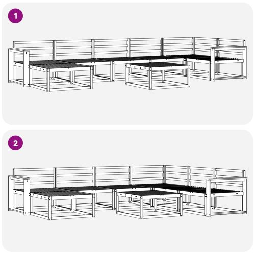 Комплект дивани за открито 8 pcs Естествен