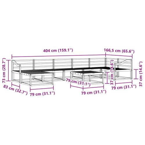 Комплект дивани за открито 8 pcs Естествен