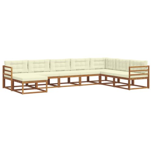 Комплект дивани за открито 8 pcs Натурален и Крема