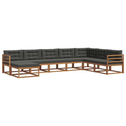 Комплект дивани за открито 8 pcs Натурален и Антрацит