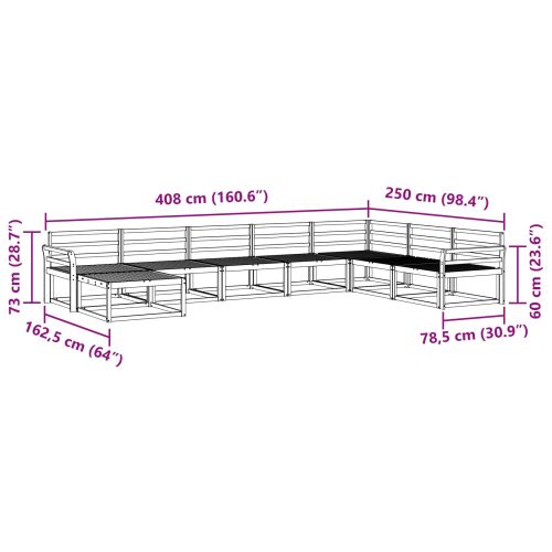 Комплект дивани за открито 8 pcs Естествен