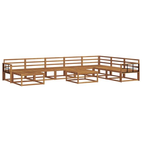 Комплект дивани за открито 9 pcs Естествен