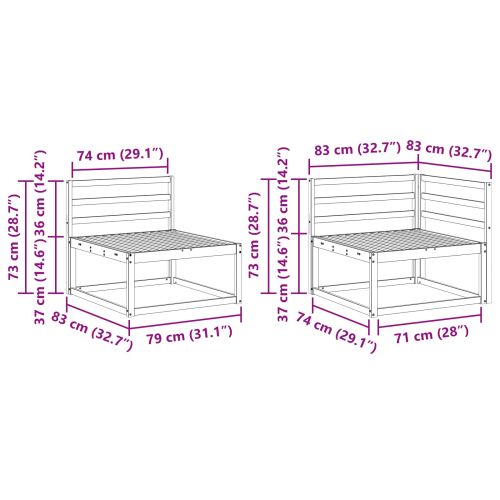 Комплект дивани за открито 7 pcs Естествен