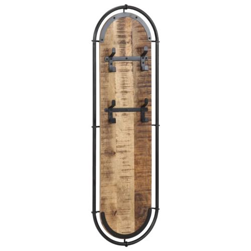 Стенни закачалки за дрехи с 4 куки 2 бр масивно дърво манго