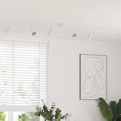 Таванен спот с прожектори Бяло 176,5 x 12,5 x 13,5 см Метал