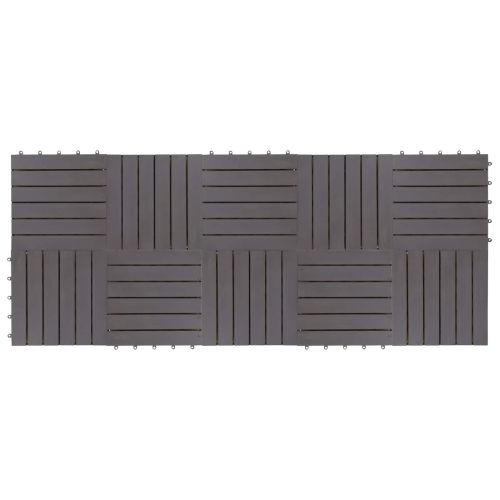 Плочка за decking 10 бр. Сиво 30 x 30 cm Дърво от Акация
