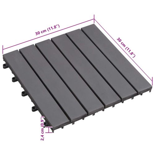 Плочка за decking 10 бр. Сиво 30 x 30 cm Дърво от Акация