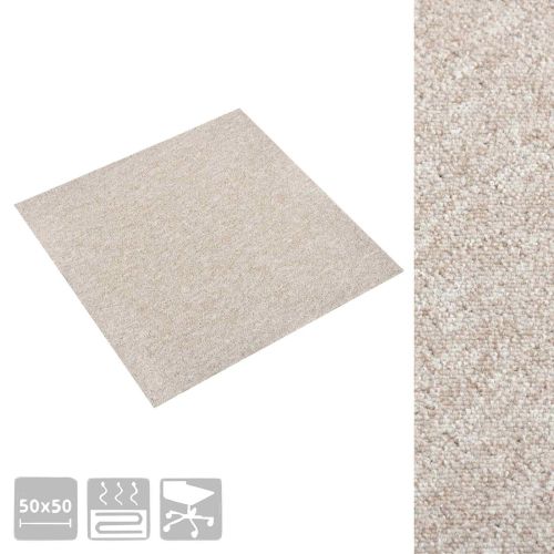 Килим 20 pcs Светло бежово 50 x 50 cm 100% Полипропилен