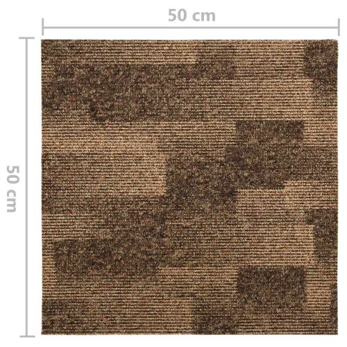 Подов килим 20 бр. Кафяво 50 x 50 cm ПП