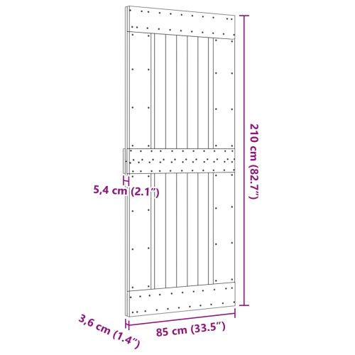 Врата NARVIK Естествен 85 x 210 cm Солидна борова дървесина