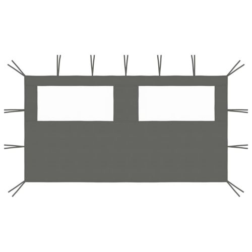 Странична стена за шатра с прозорци, 4x2 м, антрацит