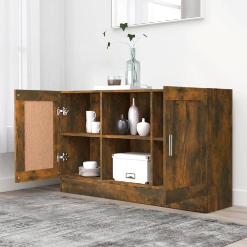 Сайдборд, опушен дъб, 120x30,5x70 см, инженерно дърво