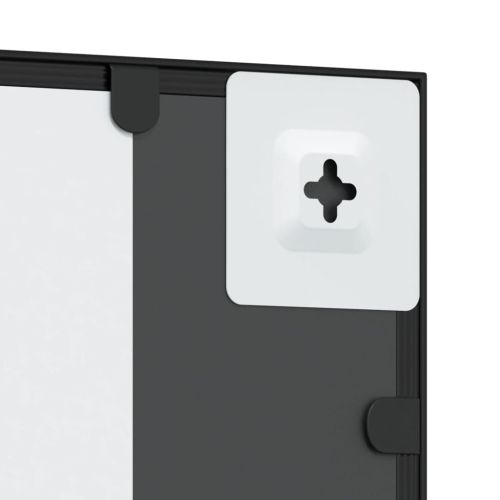 Стенно огледало, черно, 50x60 см, правоъгълно, желязо