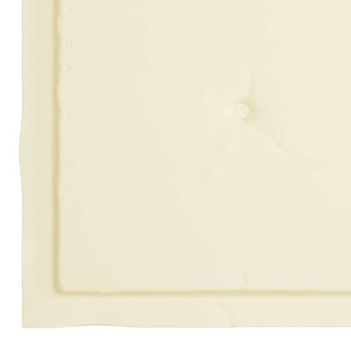 Сгъваем трапезен комплект с възглавници, 3 части, тик масив