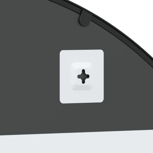 Стенно огледало, черно, 100x110 см, арка, желязо