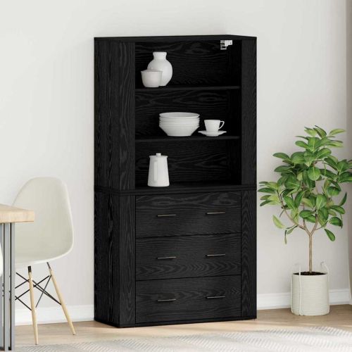 Висок шкаф Черния дъб 80 x 33 x 150 см Инженерно дърво