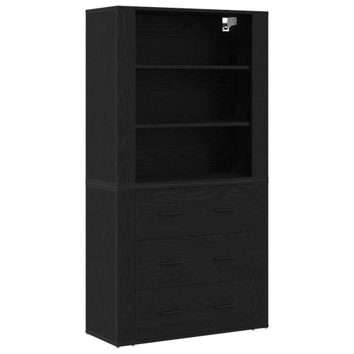 Висок шкаф Черния дъб 80 x 33 x 150 см Инженерно дърво