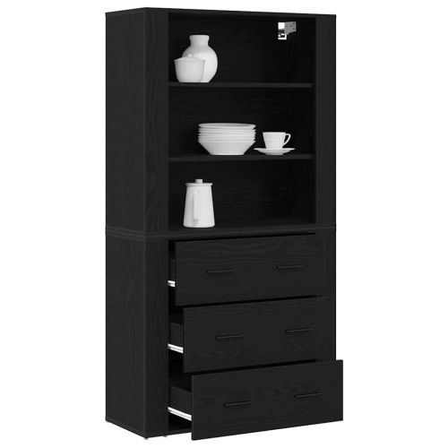 Висок шкаф Черния дъб 80 x 33 x 150 см Инженерно дърво