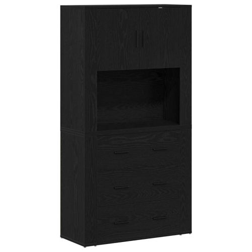 Висок шкаф Черния дъб 80 x 33 x 150 см Инженерно дърво