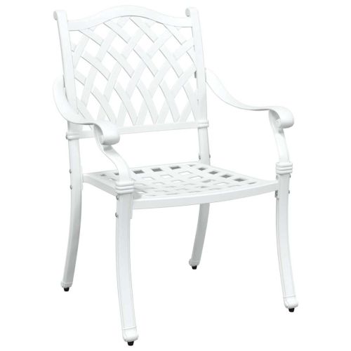 Комплект за хранене в градината 5 pcs Бяло Алуминий