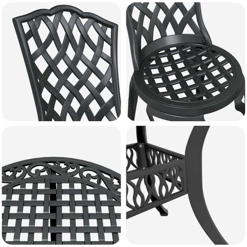 Комплект за хранене в градината 7 pcs Черно Алуминий