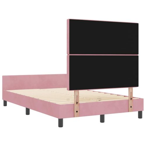Легло с пружинирана основа с таблото Розово 120 x 200 cm Кадифе