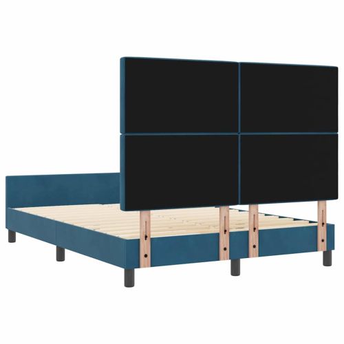 Легло с пружинирана основа Тъмен син 140 x 190 cm Кадифе