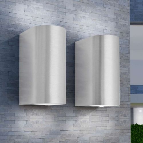 Външни LED прожектори за стена, обли, 2 бр