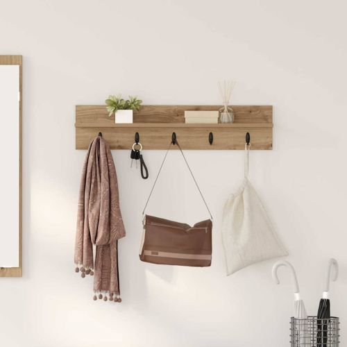 Стенен закачалка за палта Дъб 80 x 10,5 x 18 см Инженерно дърво